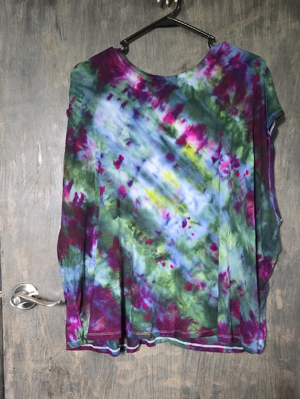 Old Navy Women's Tie-Dye Sleeveless Tunic in Green, Purple & Blue